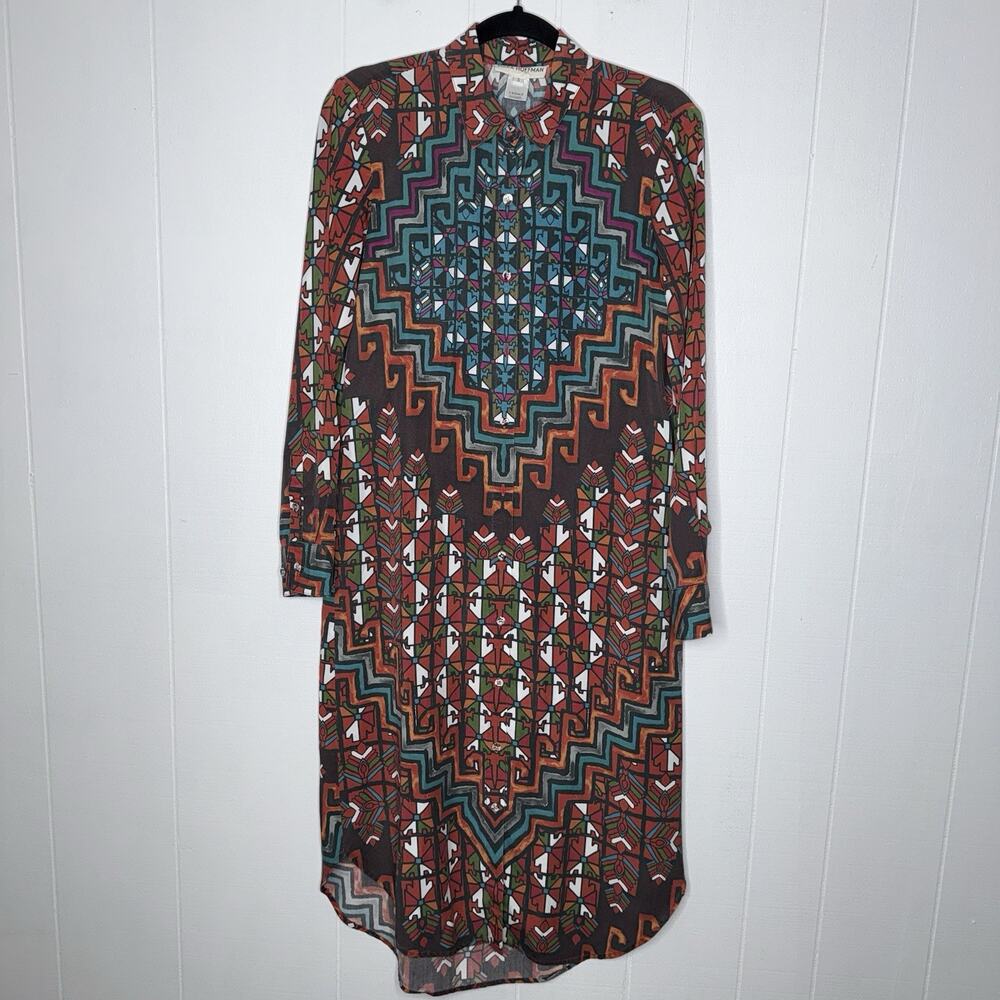 Mara Hoffman Women’s Bolnisi Shirt Dress Tribal Geometric Size Small